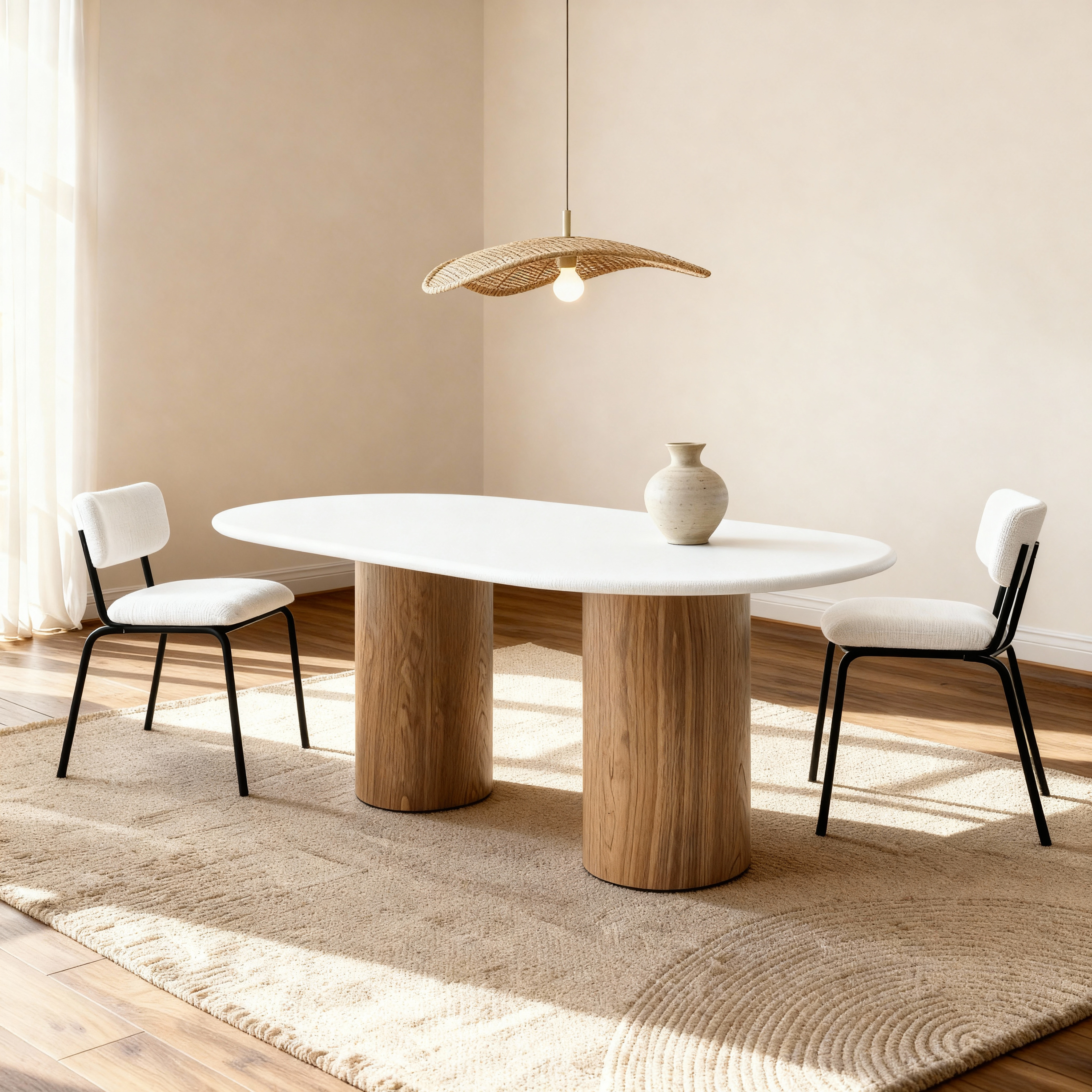 Flo Oak 6-Seater Dining Table Veneer