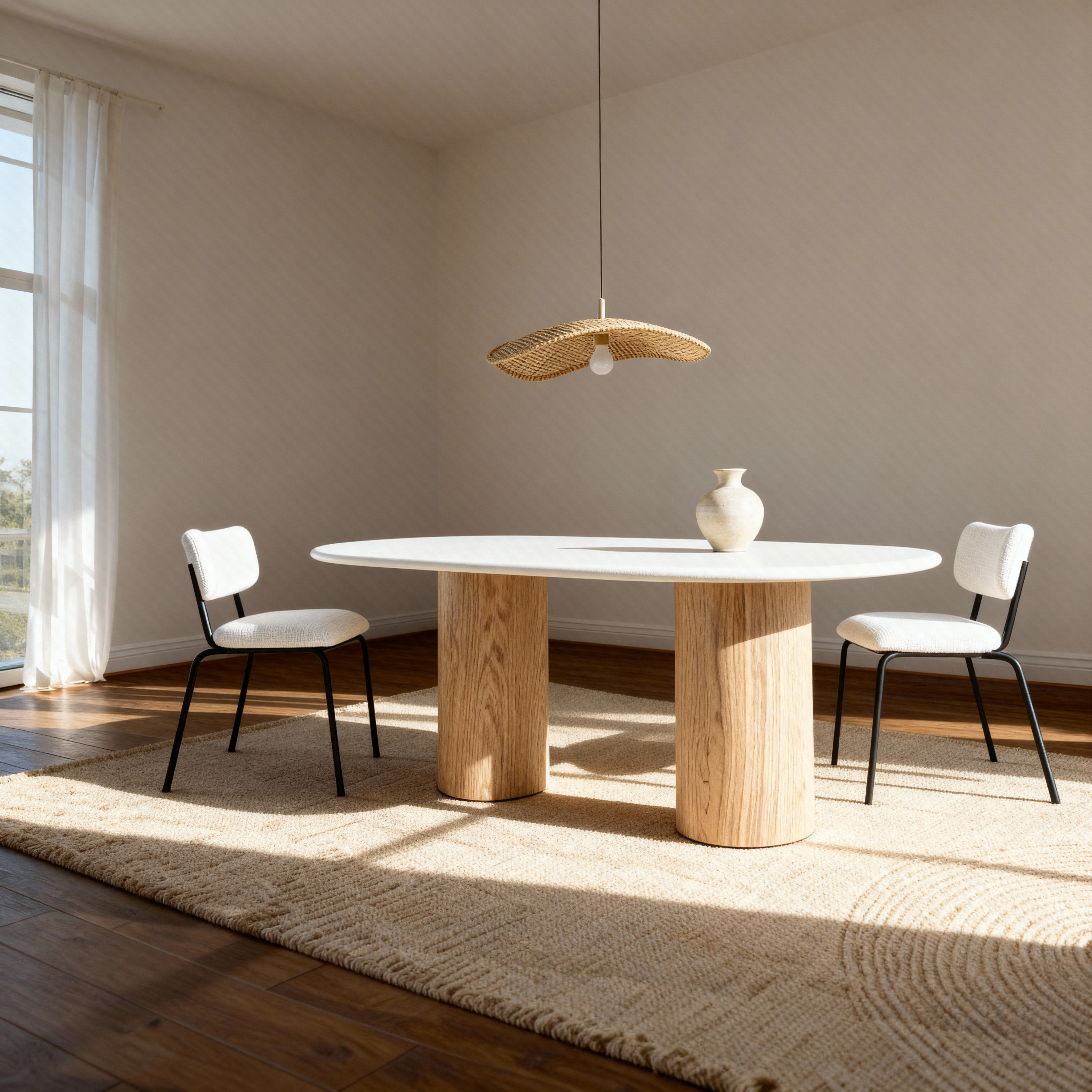 Flo Oak 6-Seater Dining Table Veneer