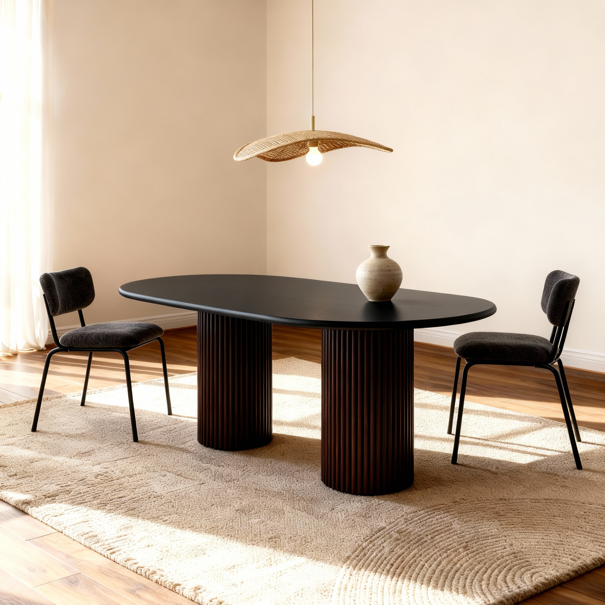 Flo Lino Walnut 6-Seater Dining Table