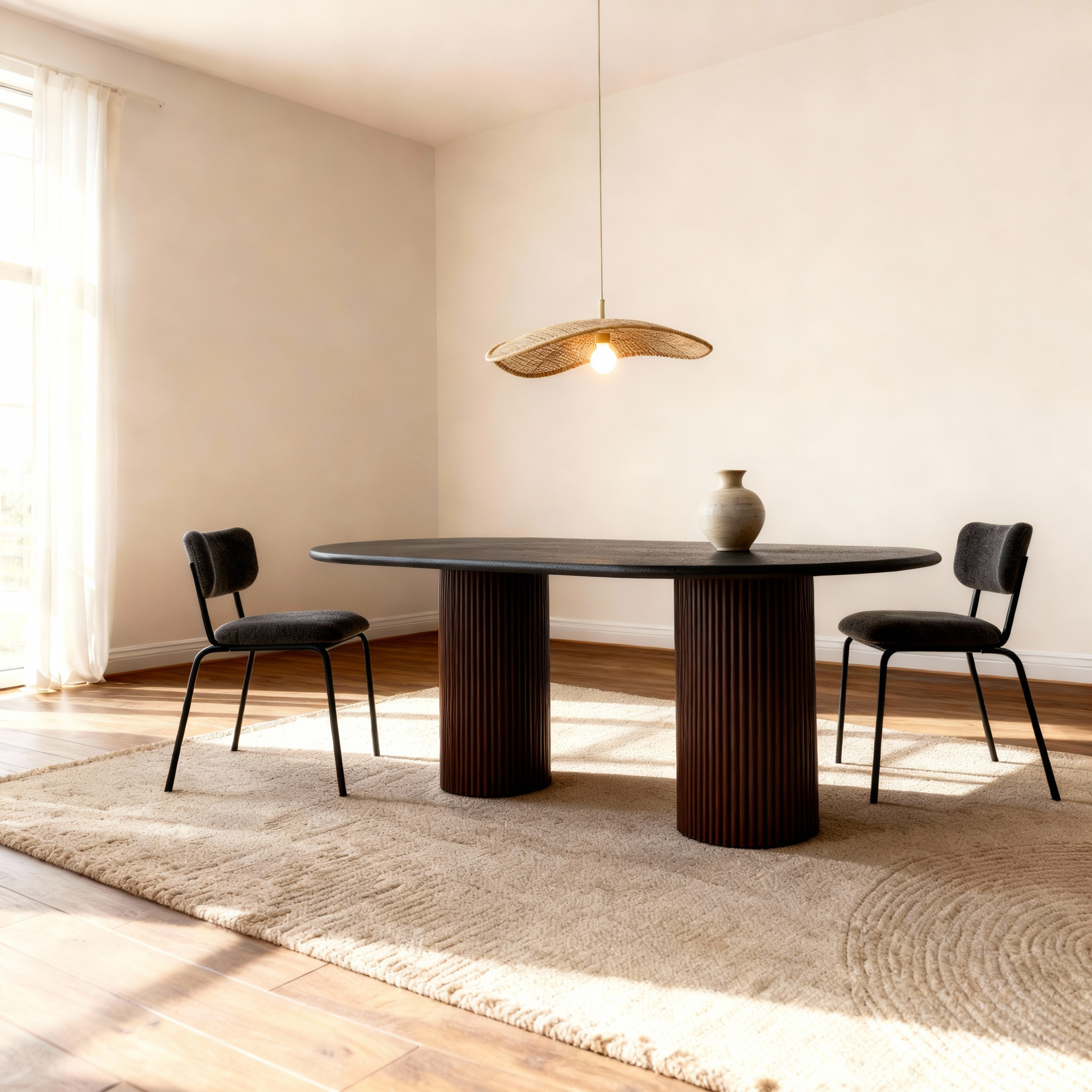 Flo Lino Walnut 6-Seater Dining Table