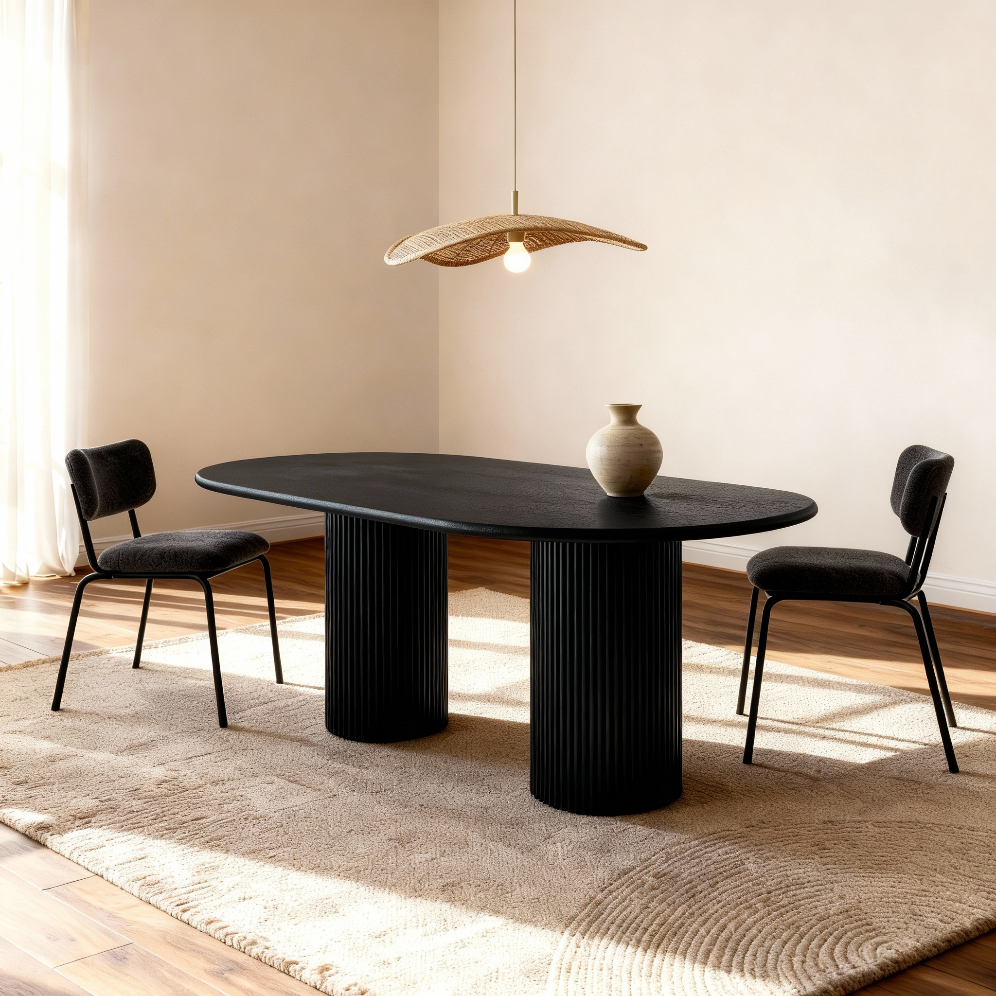 Flo Lino Black 6-Seater Dinning Table