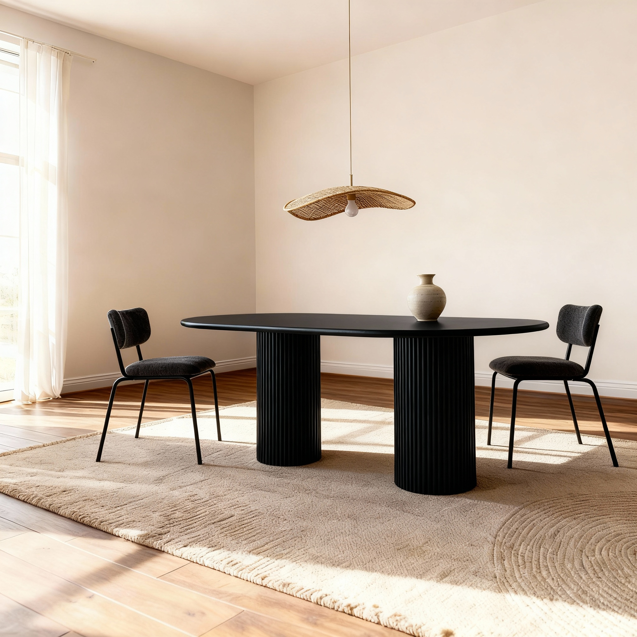 Flo Lino Black 6-Seater Dinning Table