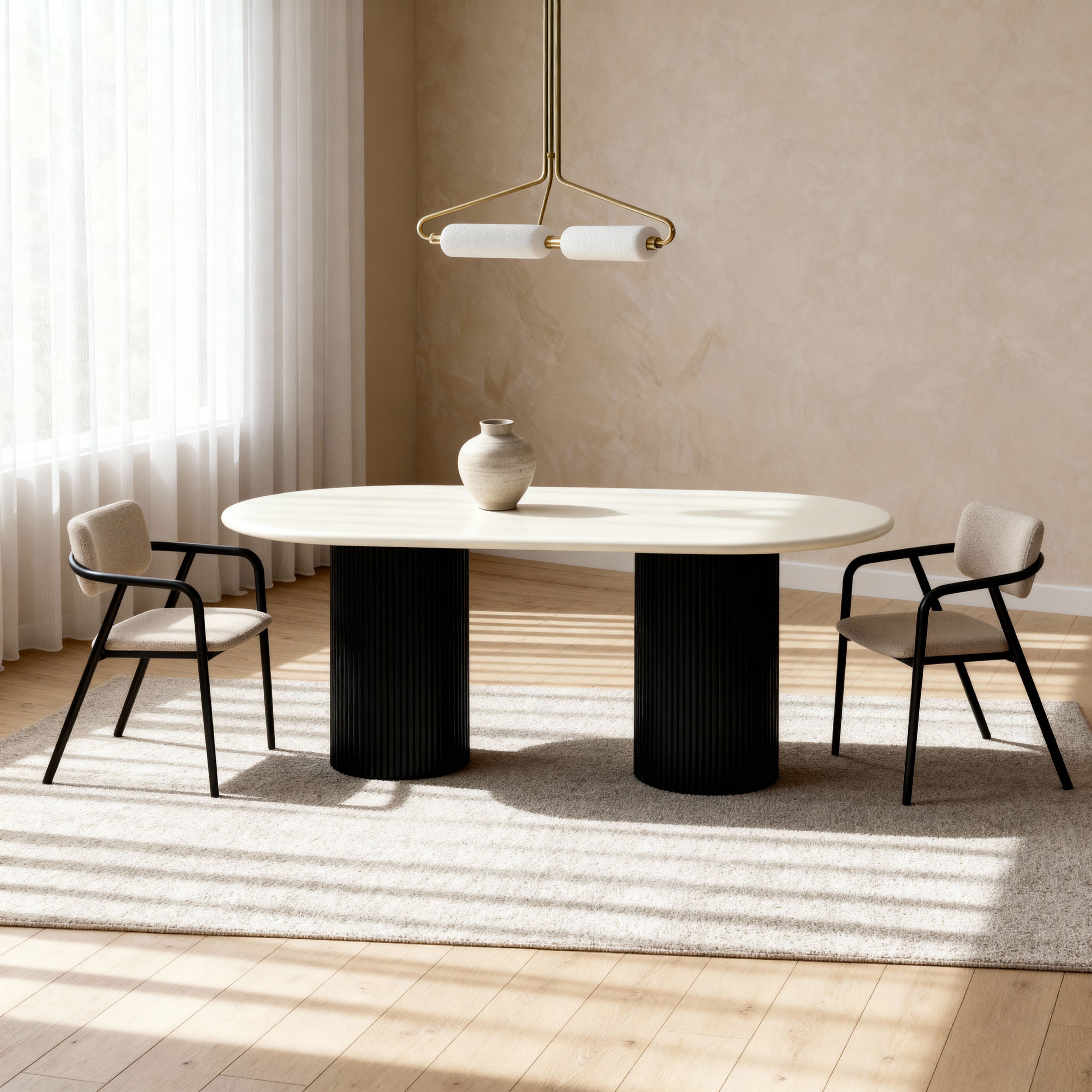 Flo Lino Black 6-Seater Dining Table