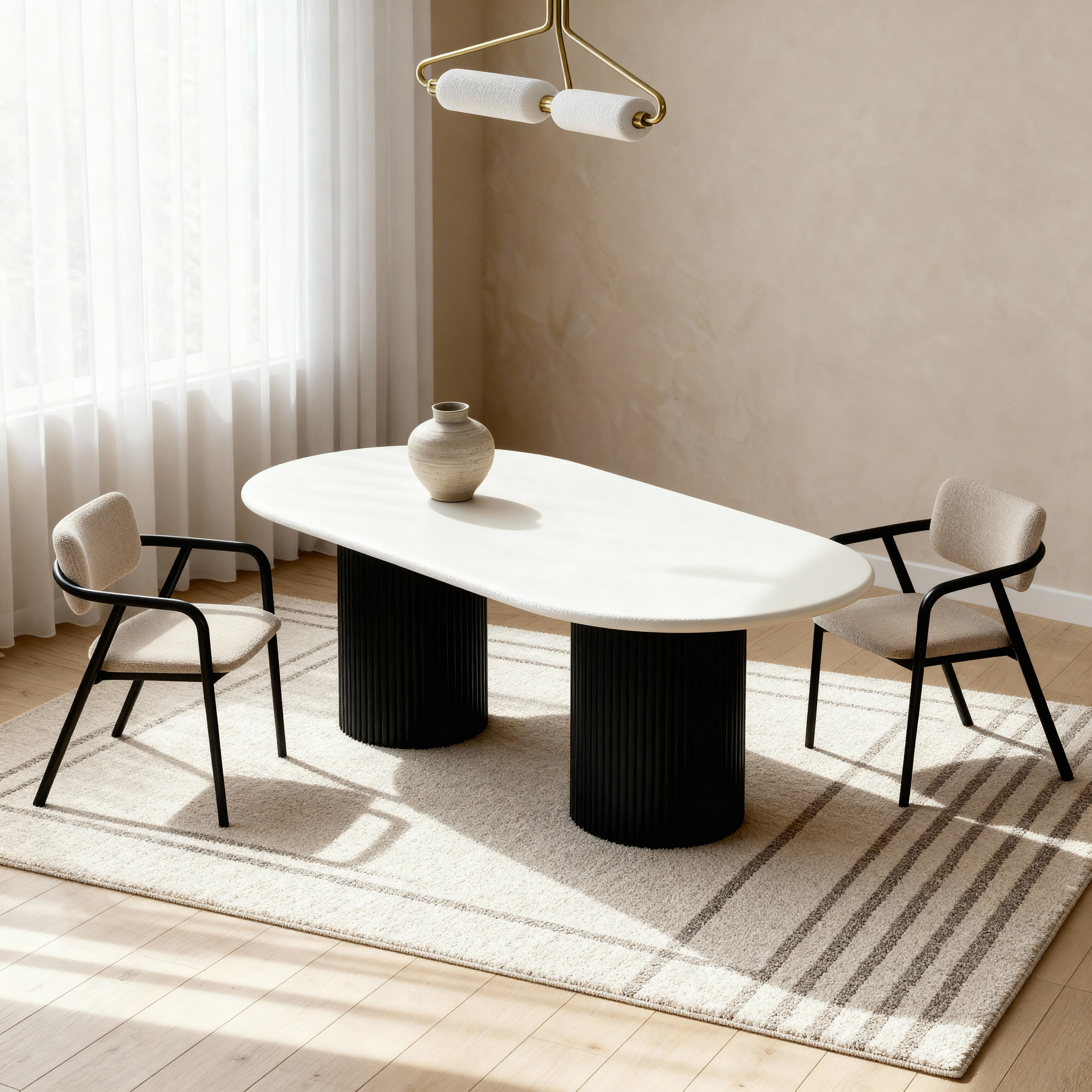 Flo Lino Black 6-Seater Dining Table