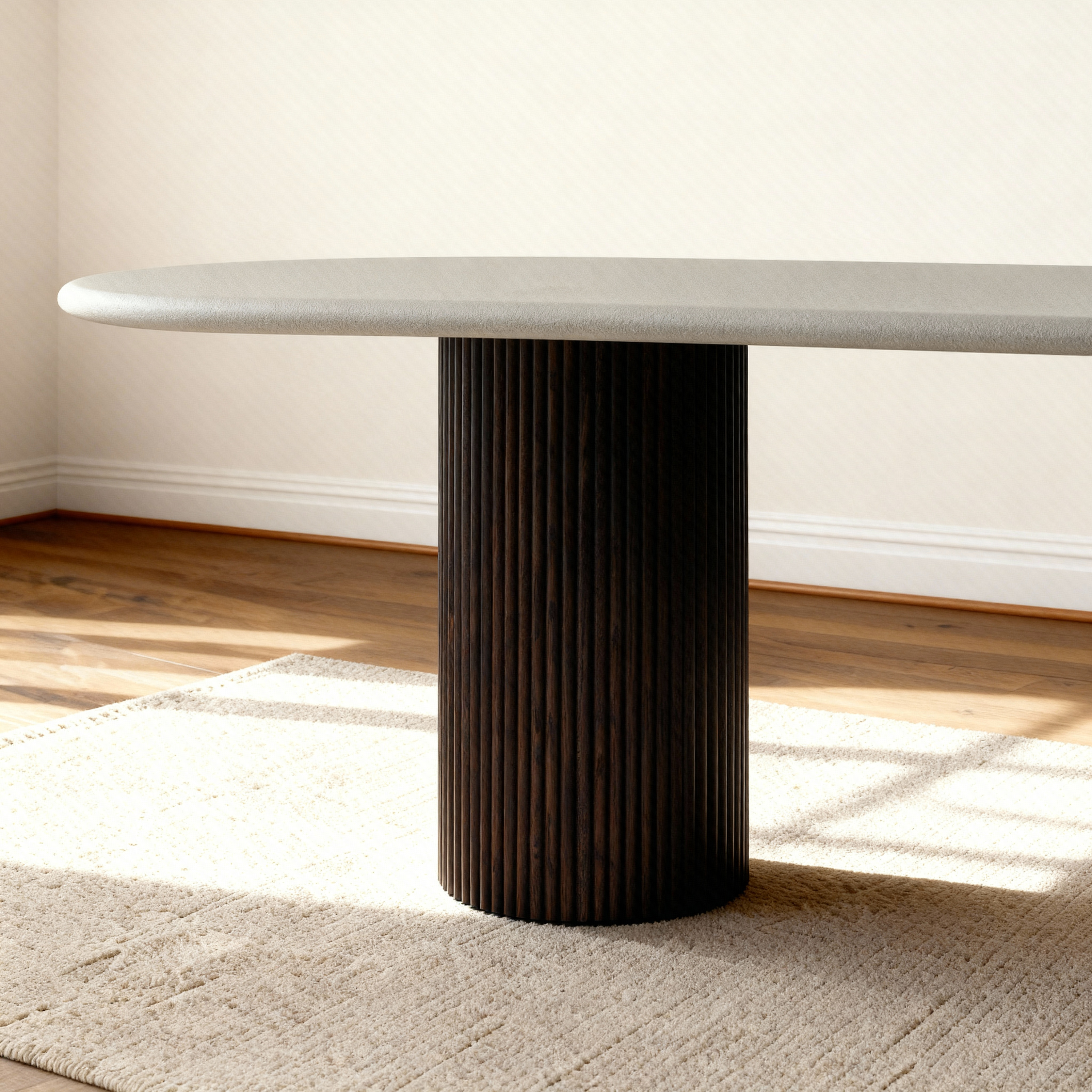 Flo Walnut Lino 6-Seater Dining Table