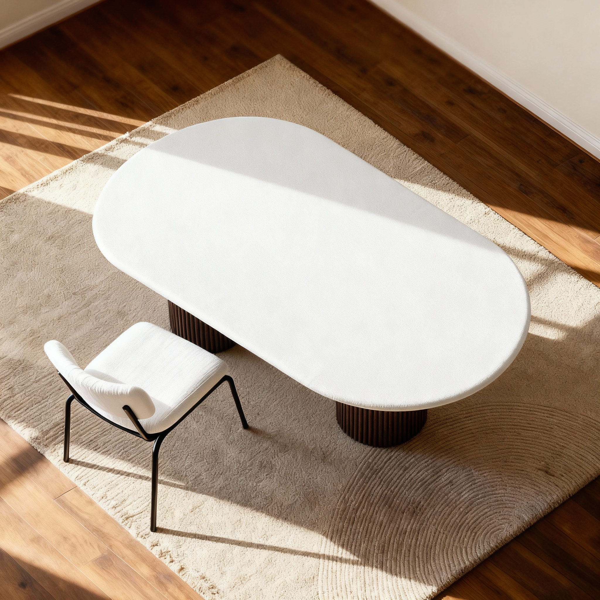 Flo Walnut Lino 6-Seater Dining Table