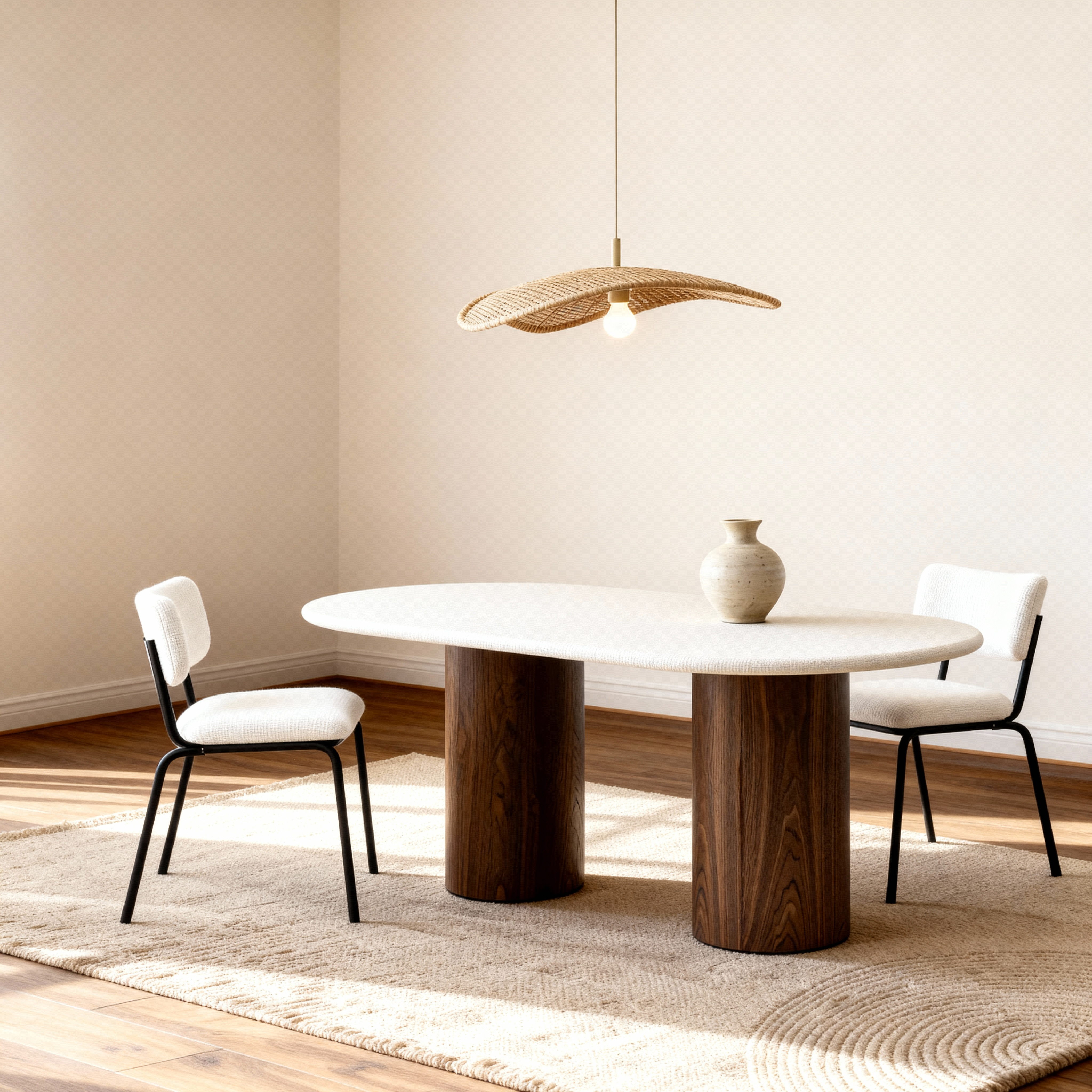Flo Walnut 6-Seater Dining Table Veneer