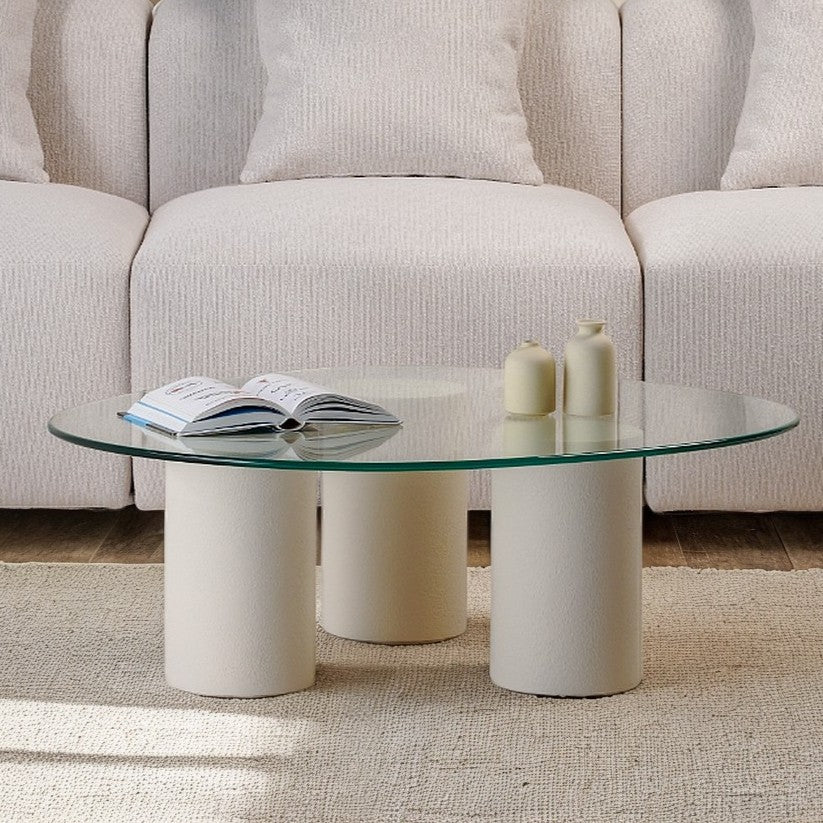 Pebble Glass Top Coffee Table
