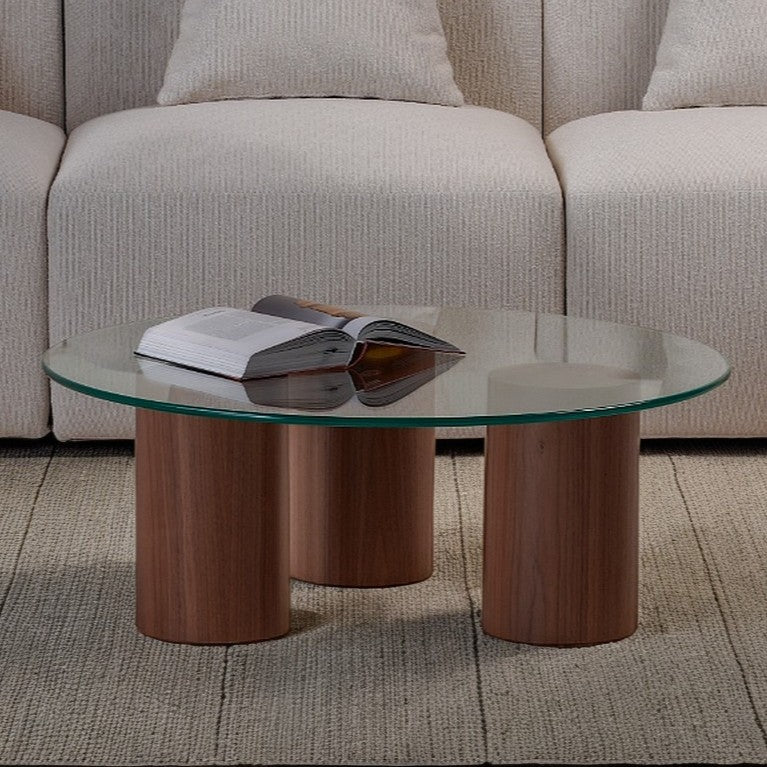 Circle Glass Top Coffee Table
