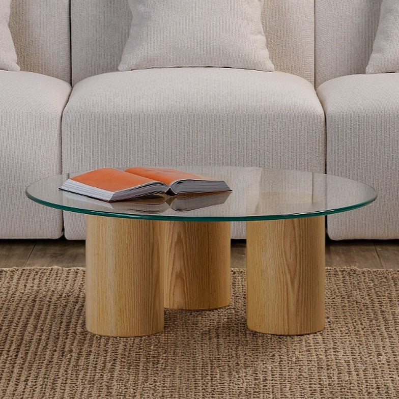 Circle Glass Top Coffee Table