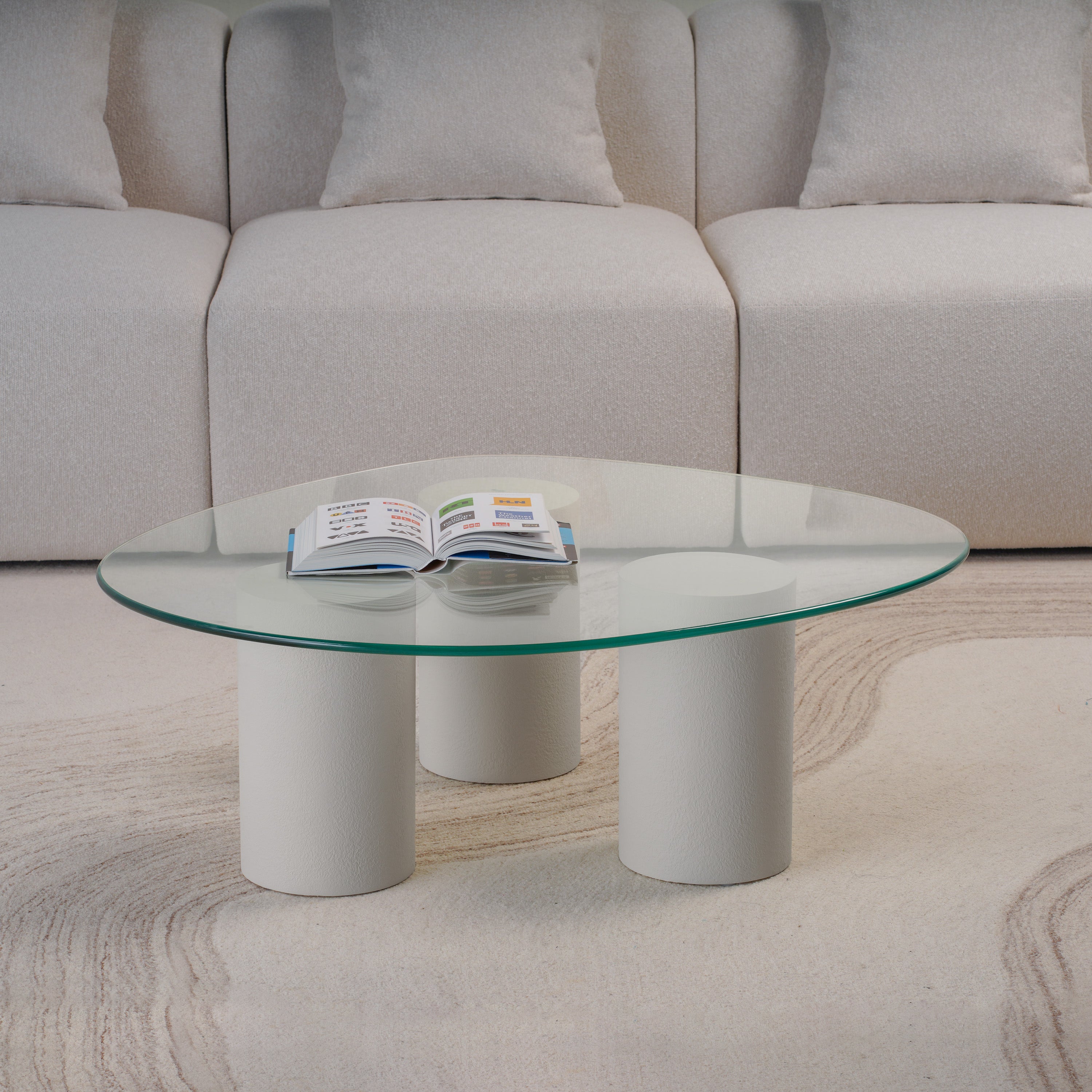 Pebble Glass Top Coffee Table