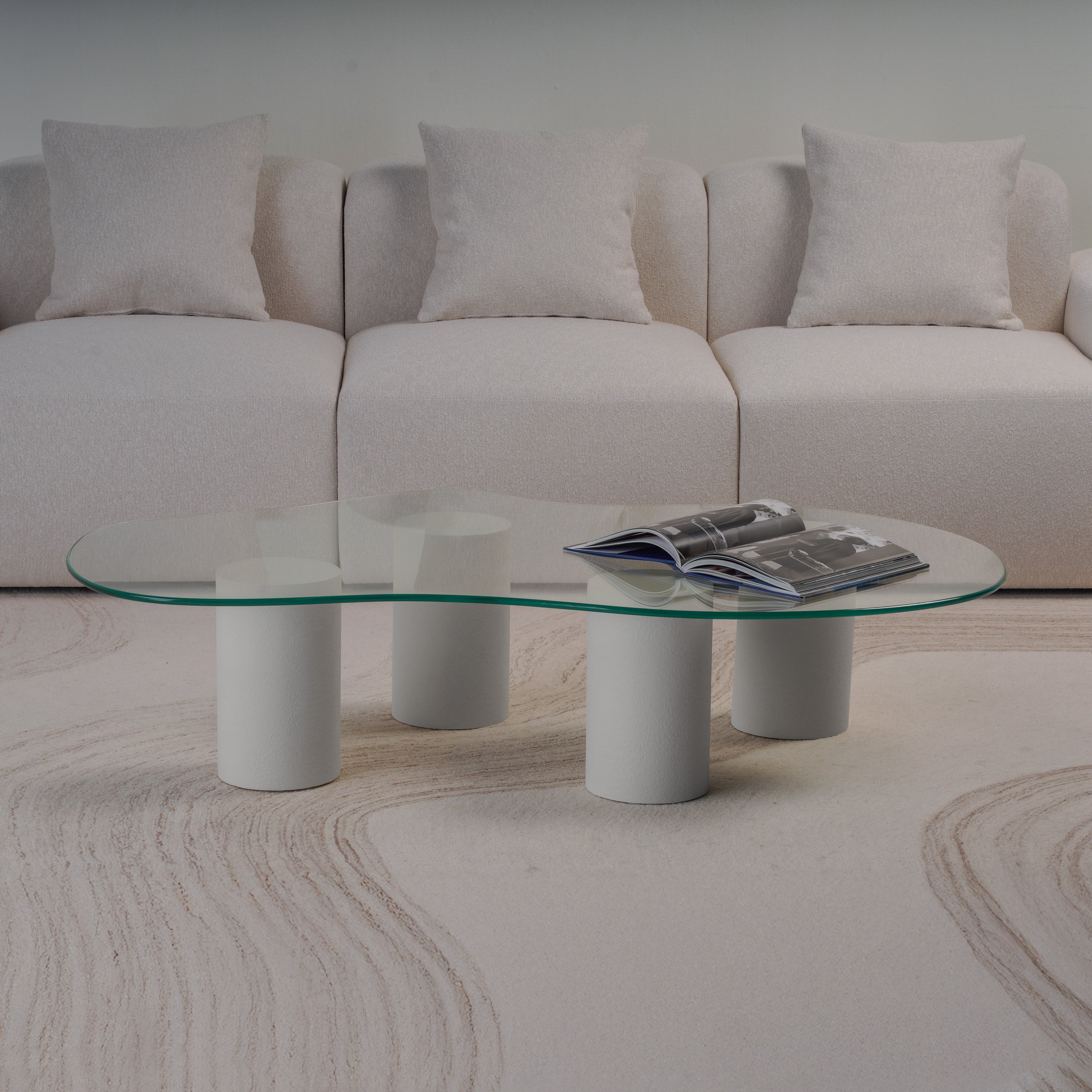 Cloudy Glass Top Coffee Table