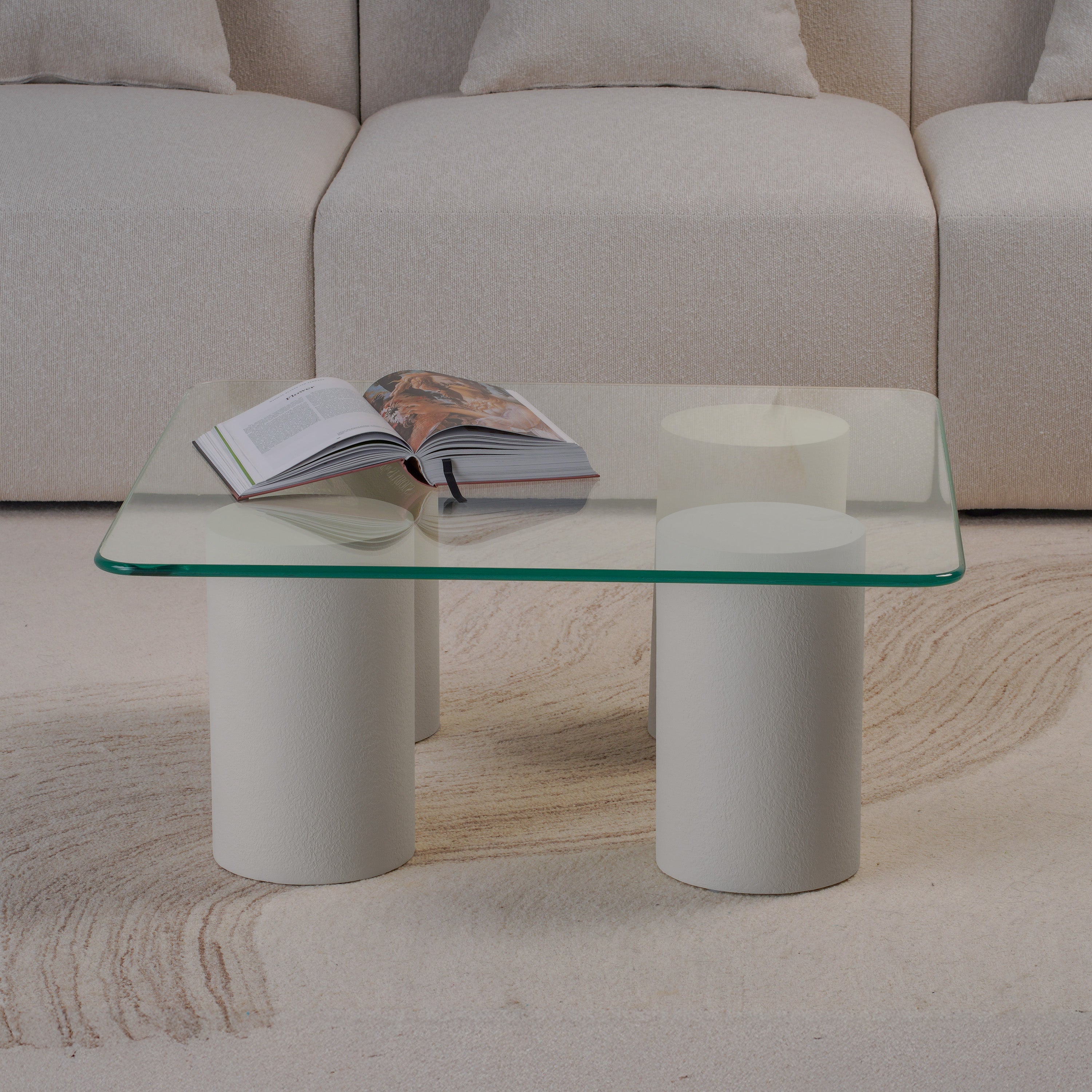 Square Glass Top Coffee Table