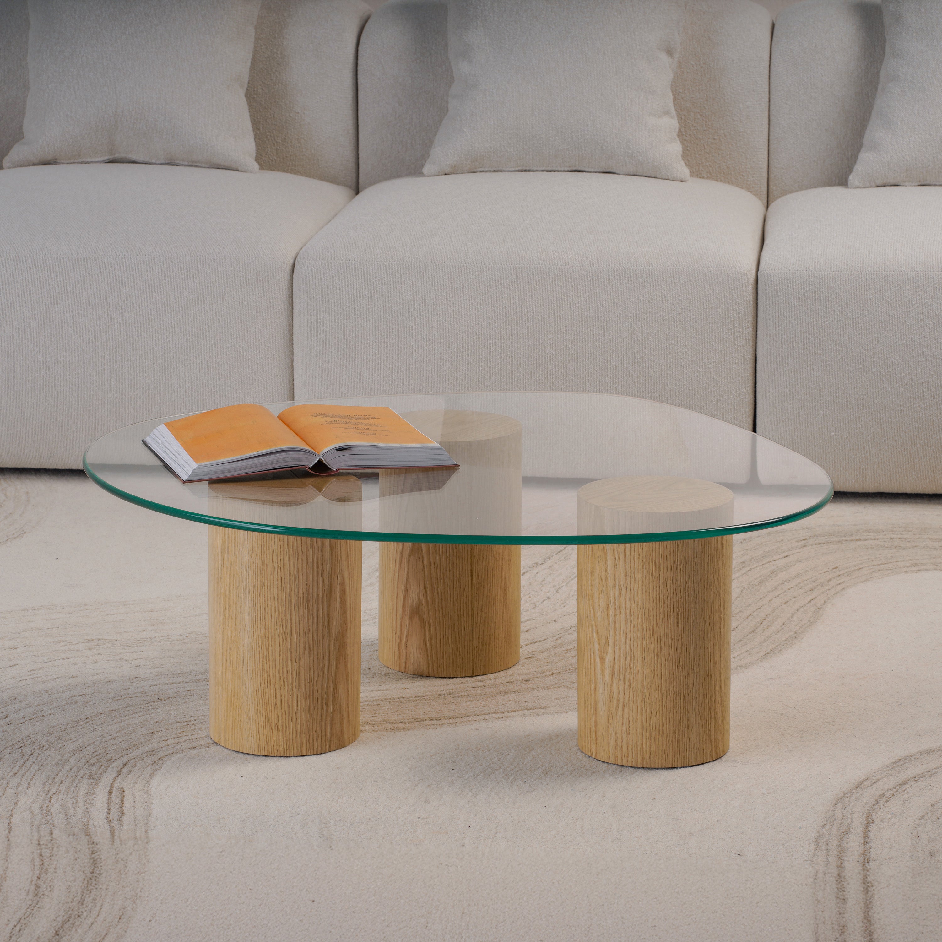 Pebble Glass Top Coffee Table