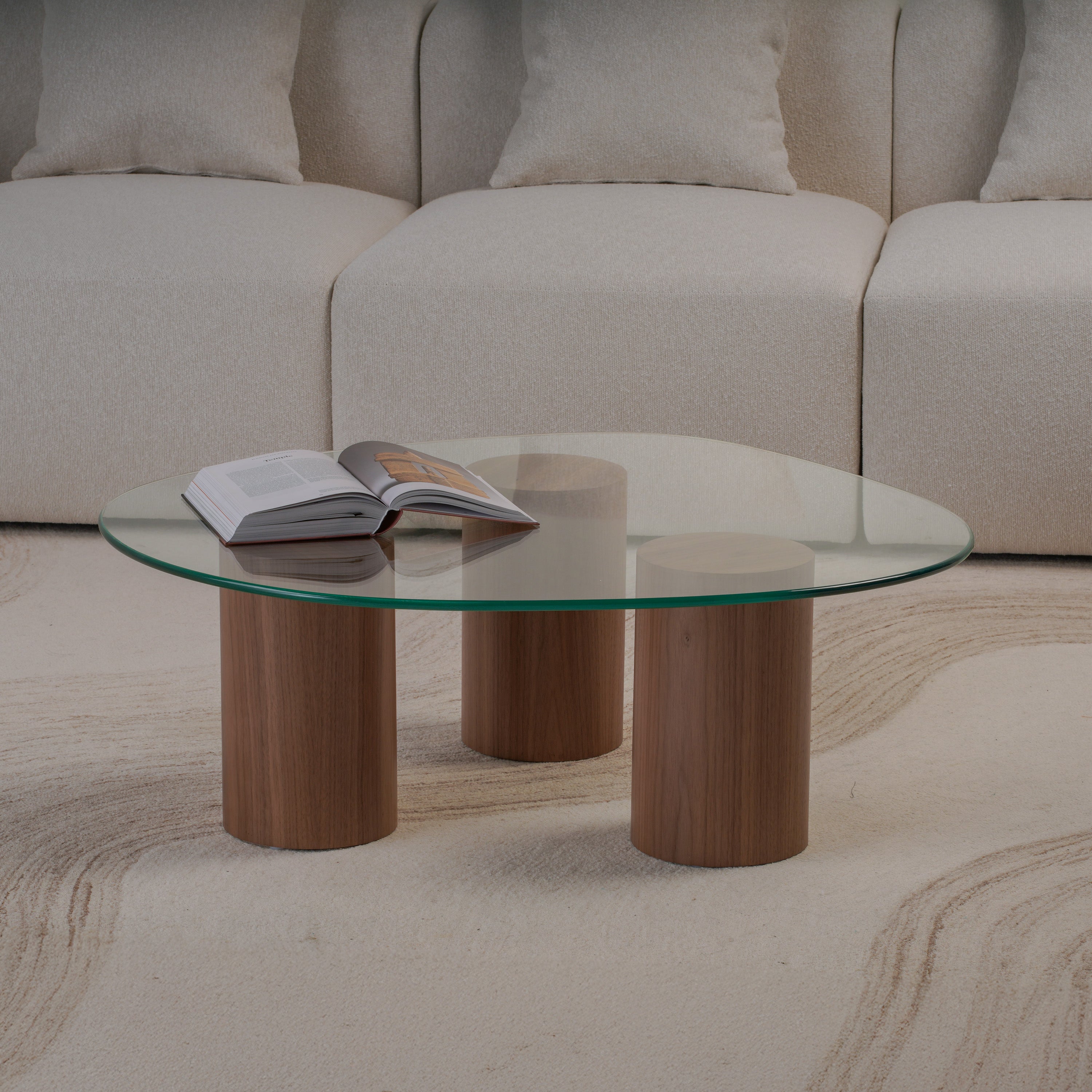 Pebble Glass Top Coffee Table