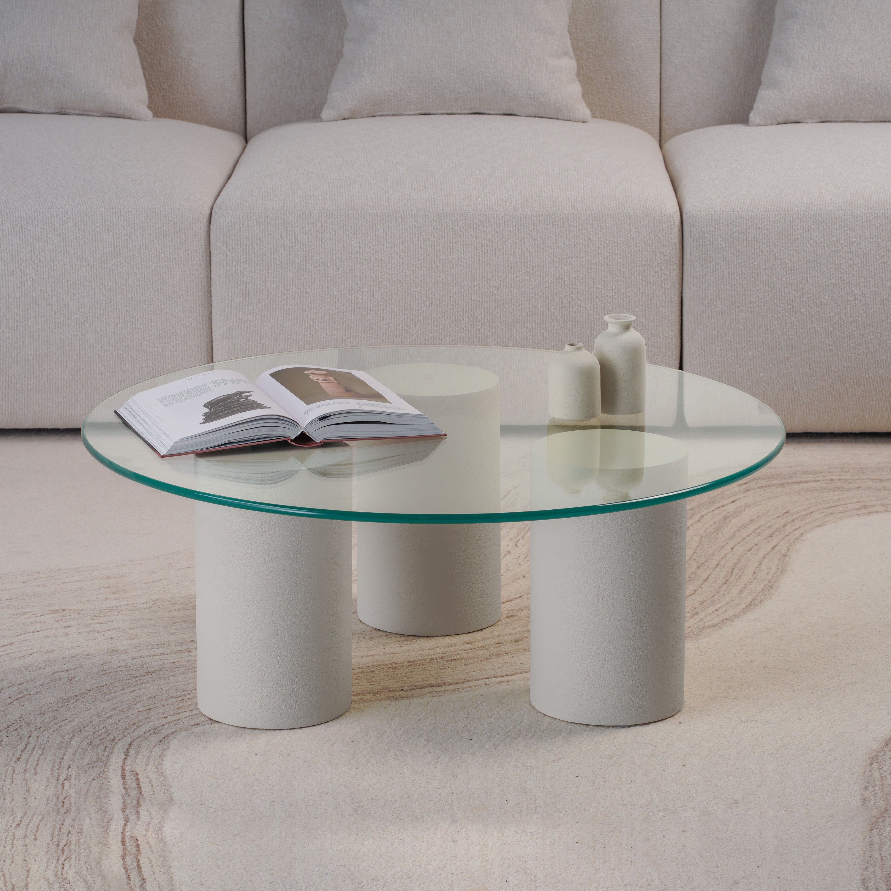 Circle Glass Top Coffee Table
