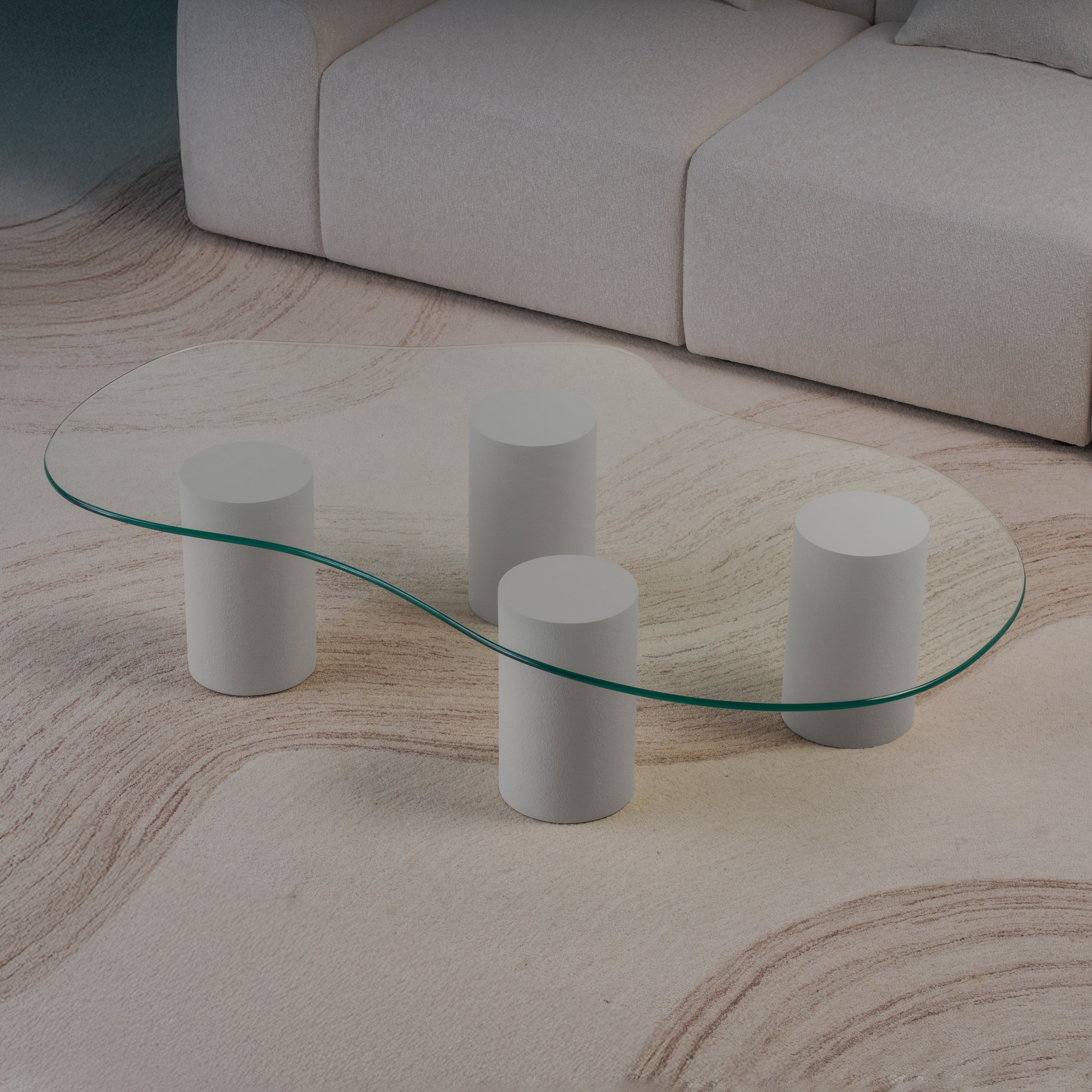Cloudy Glass Top Coffee Table