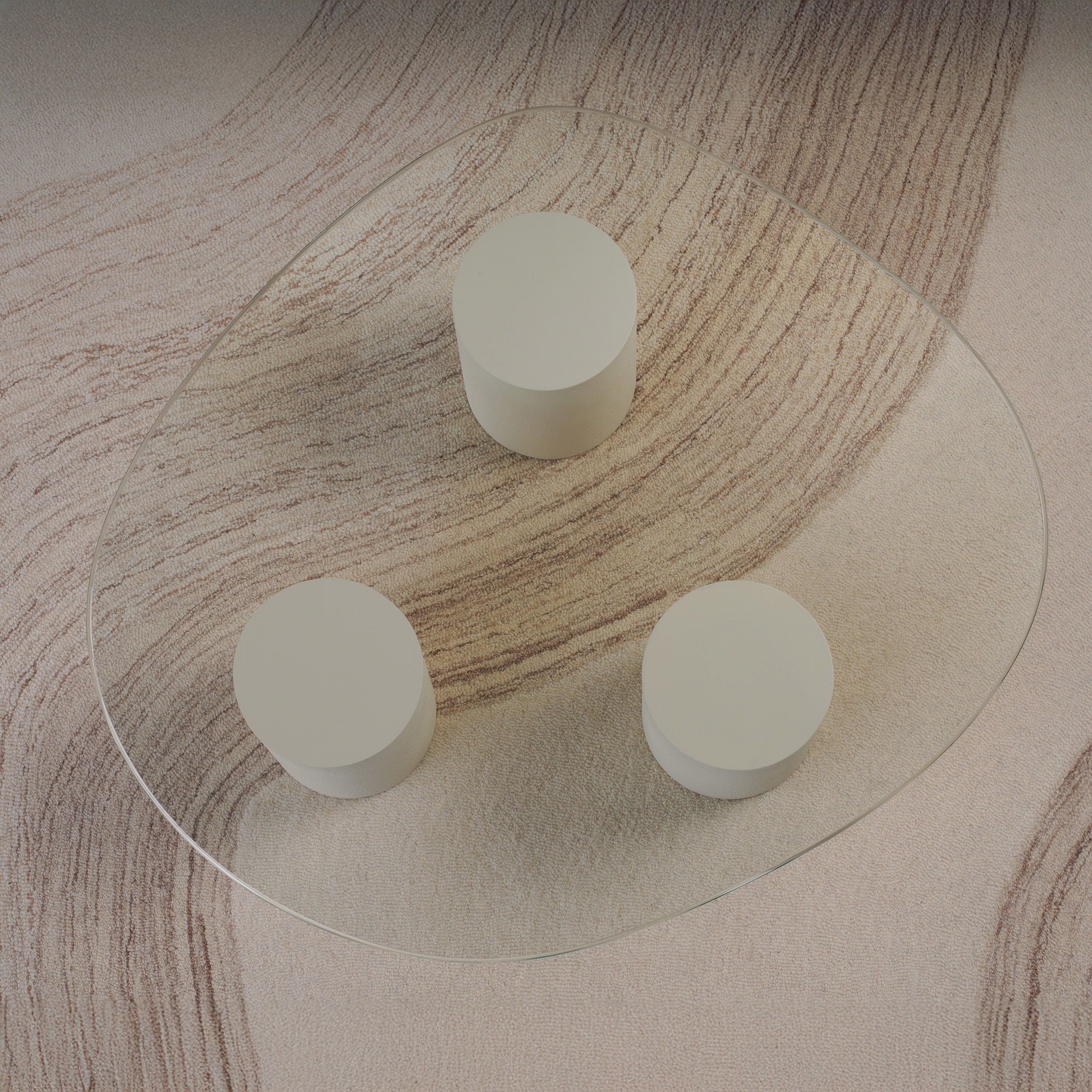 Pebble Glass Top Coffee Table