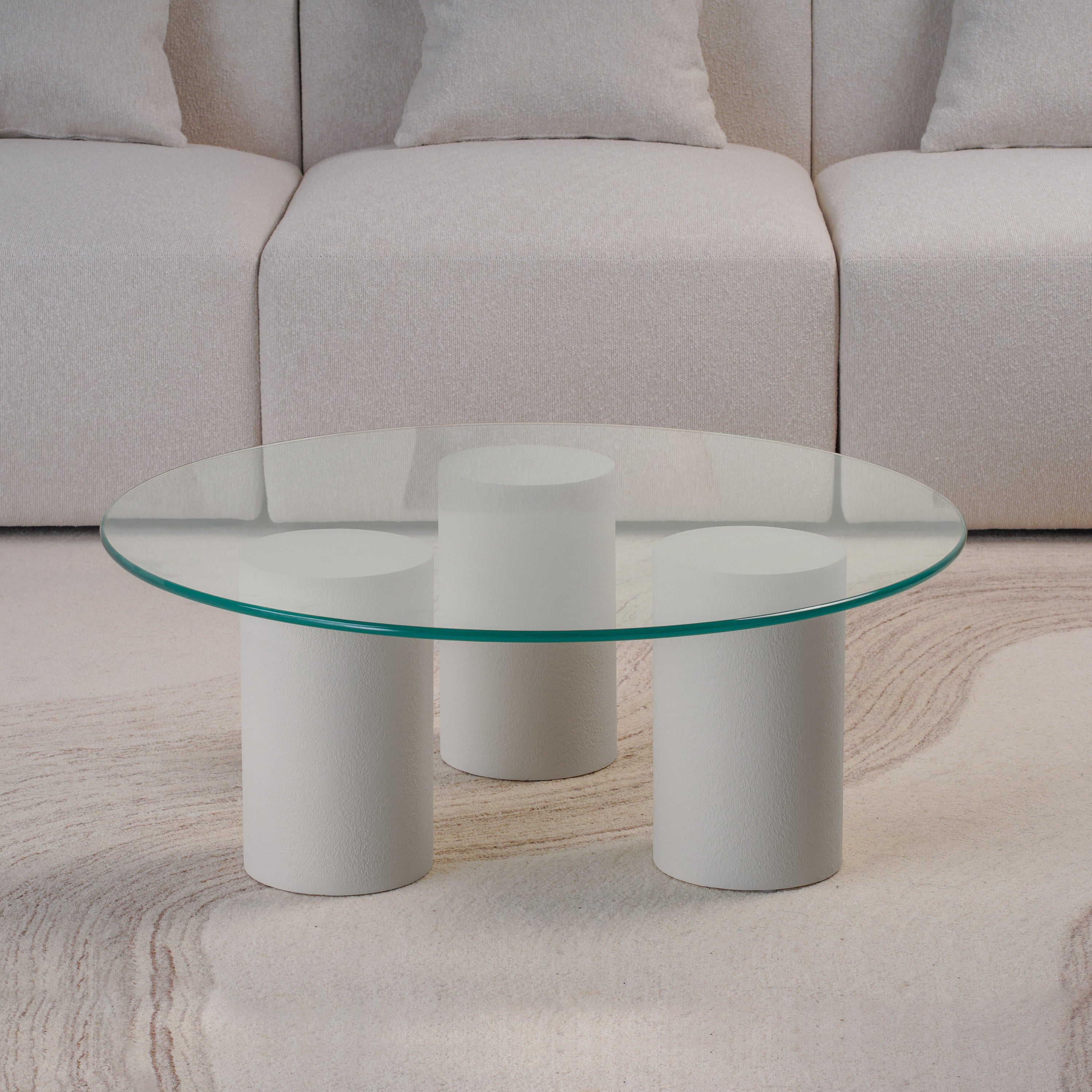 Circle Glass Top Coffee Table