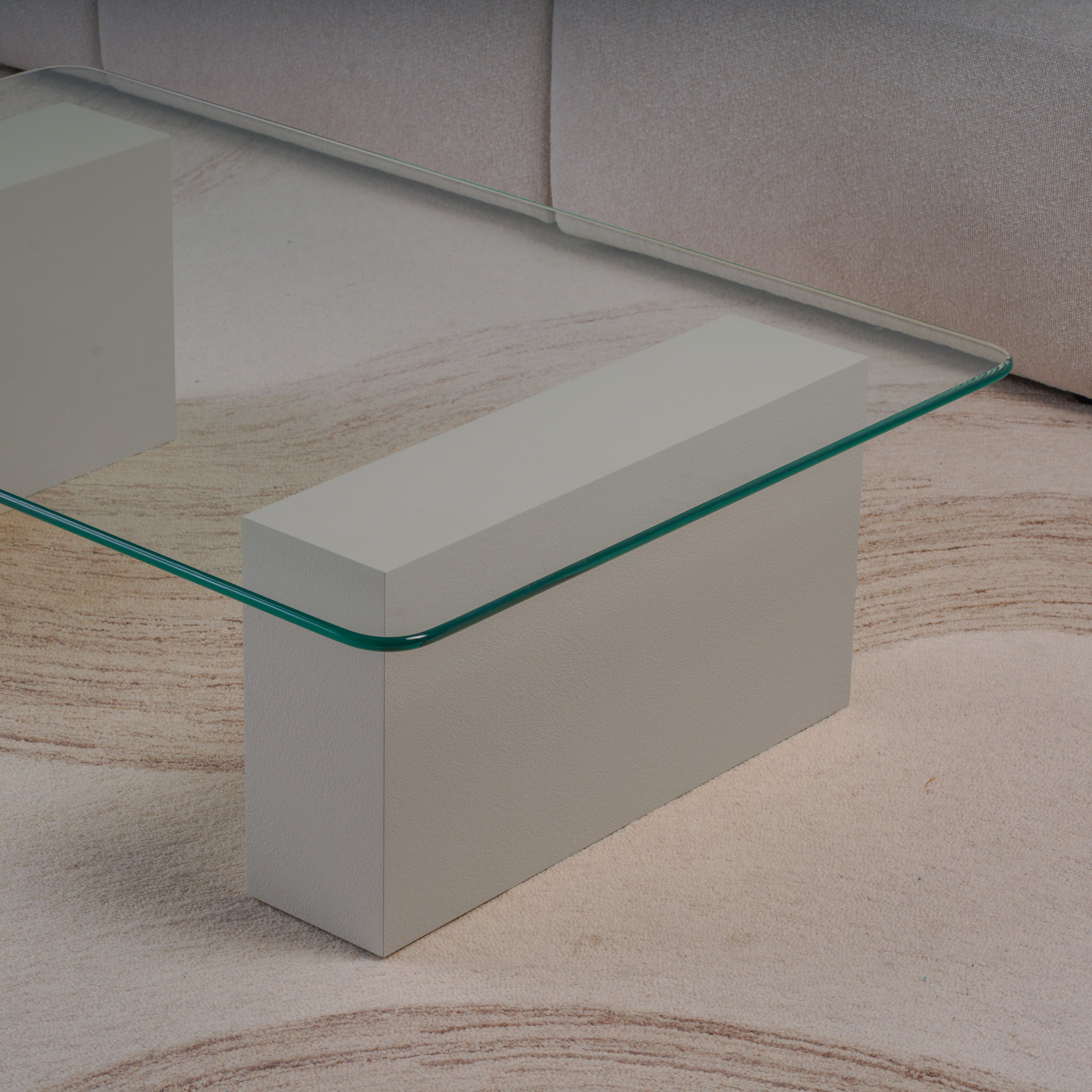 Block Glass Top Coffee Table
