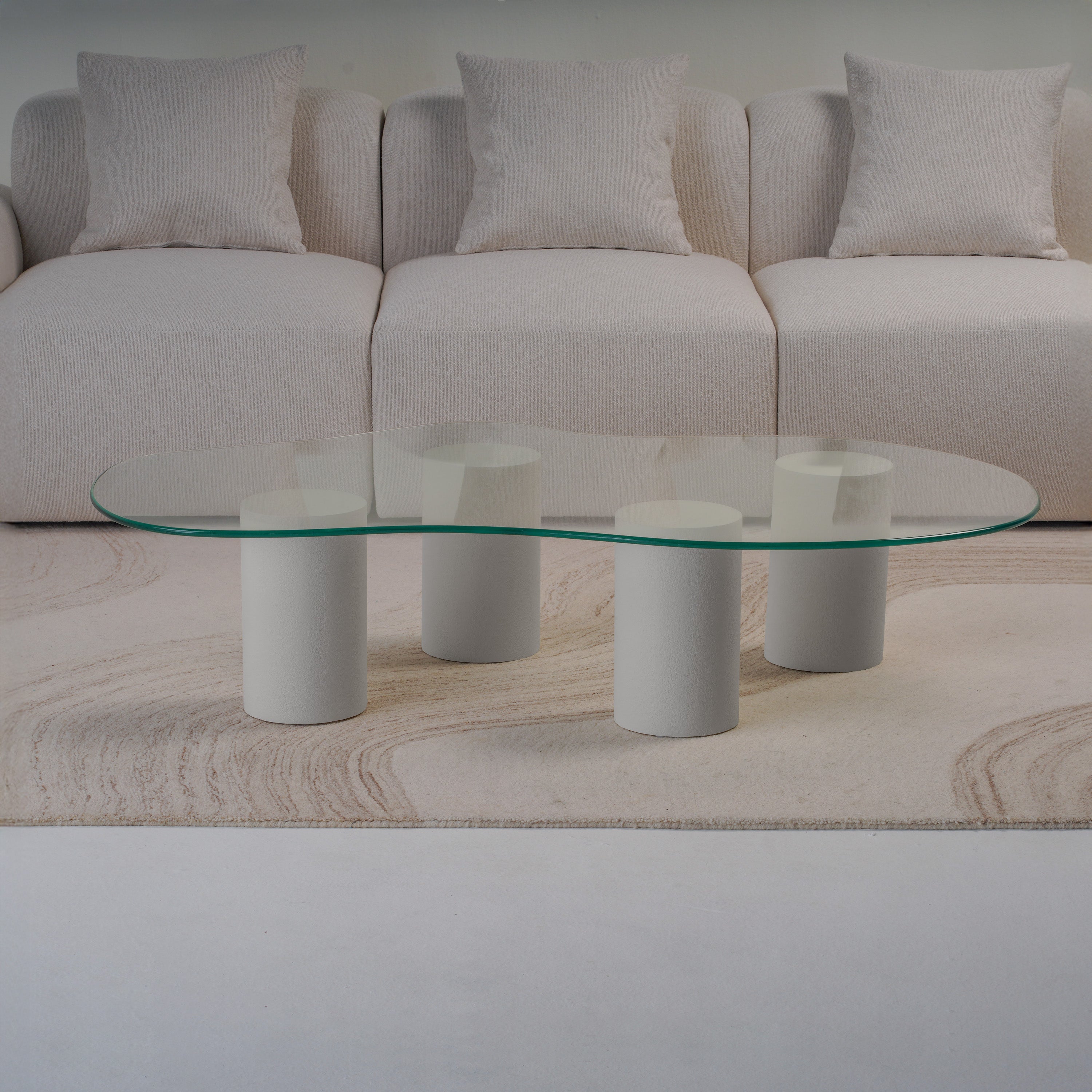 Cloudy Glass Top Coffee Table