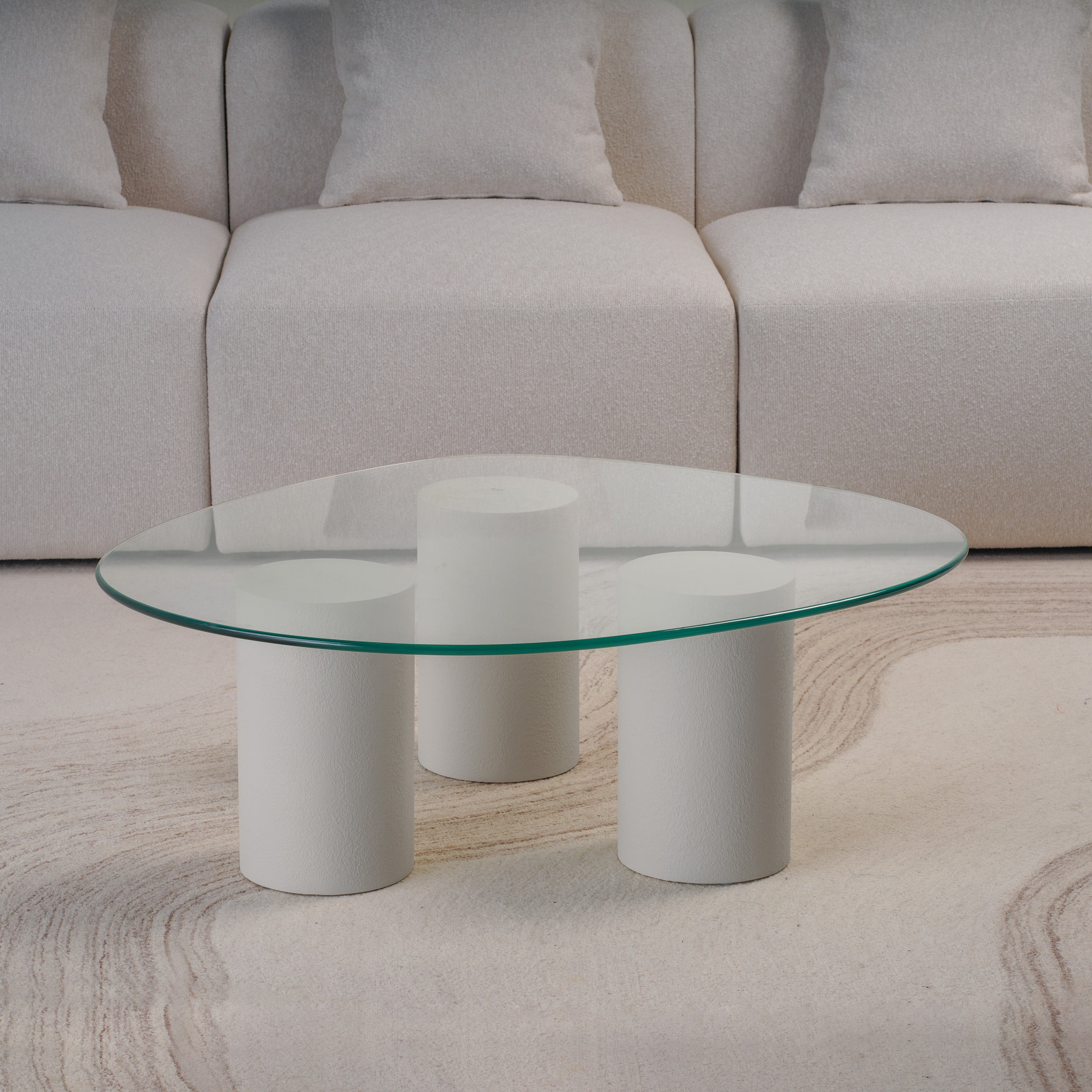 Pebble Glass Top Coffee Table