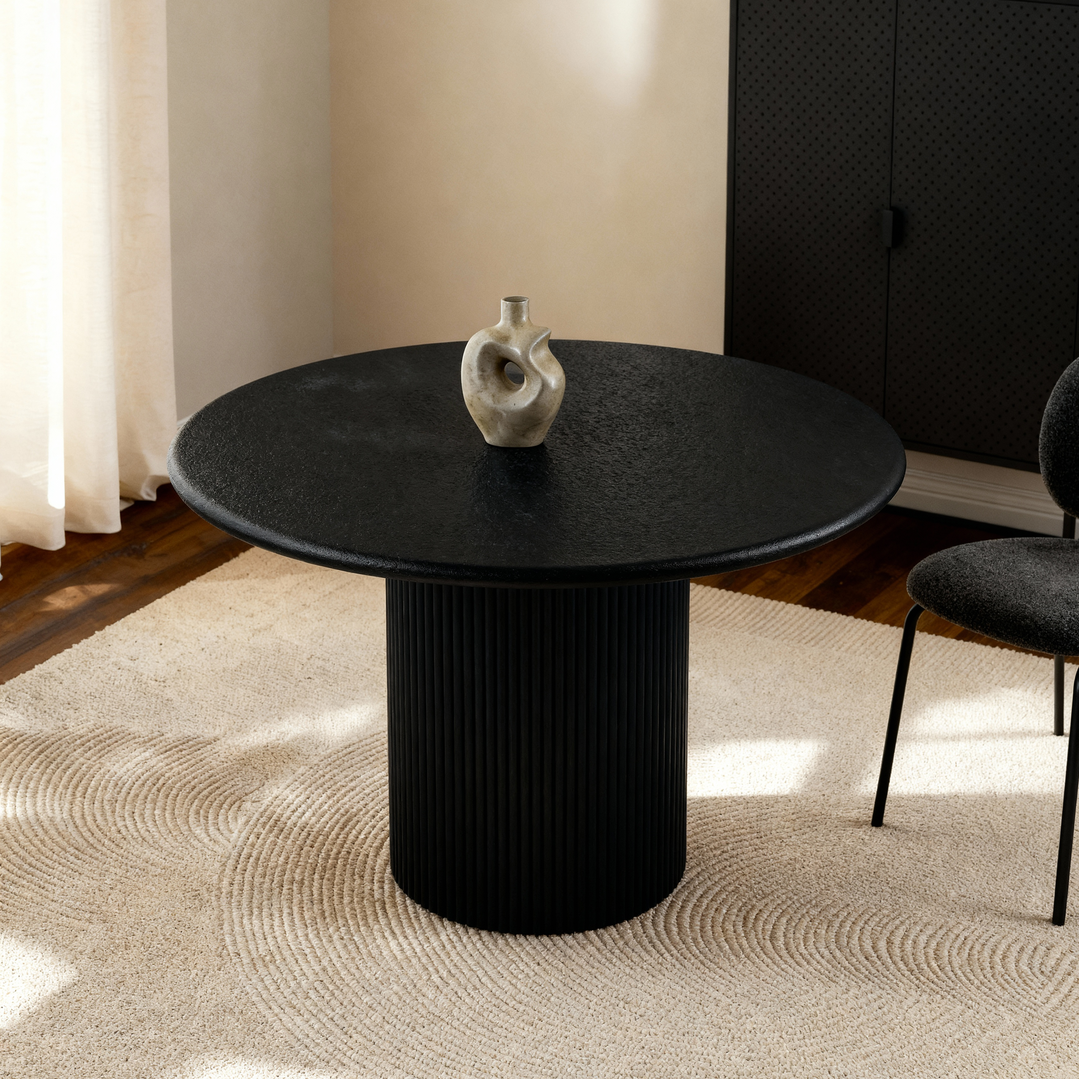 Lino Black 4-Seater Dining Table