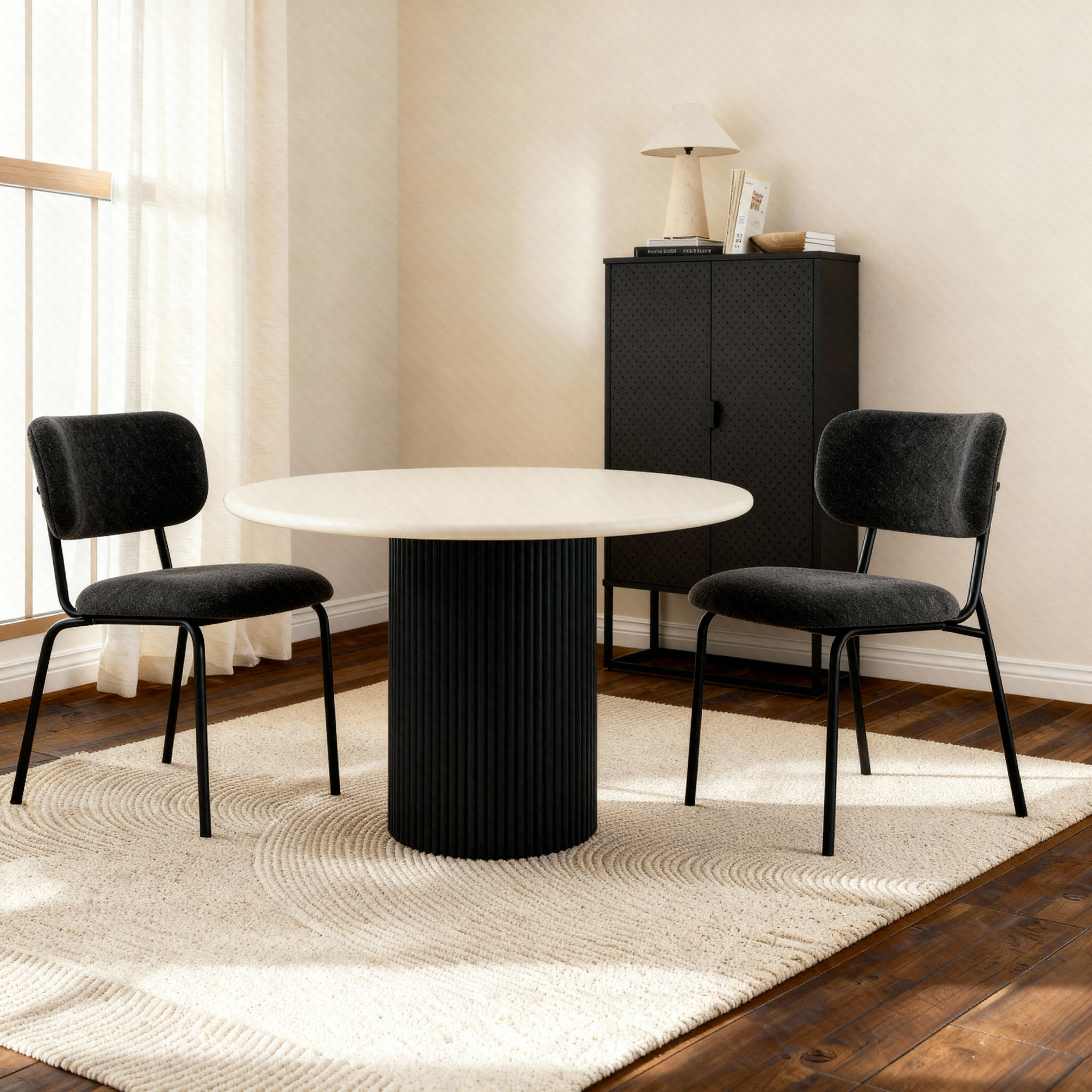 Lino Black 4-Seater Dining Table