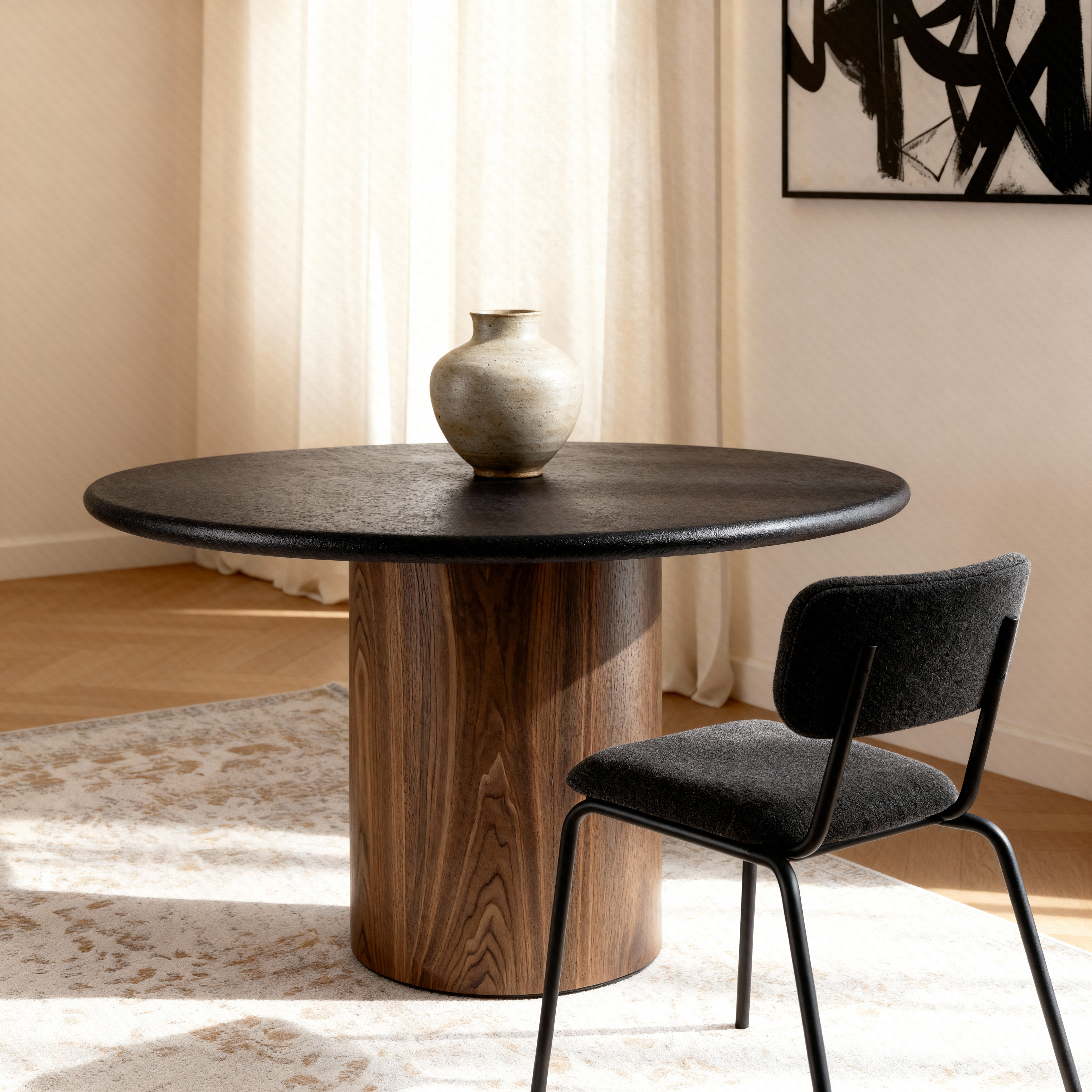 Lumo 4 Seater Dining Table - Walnut Veneer