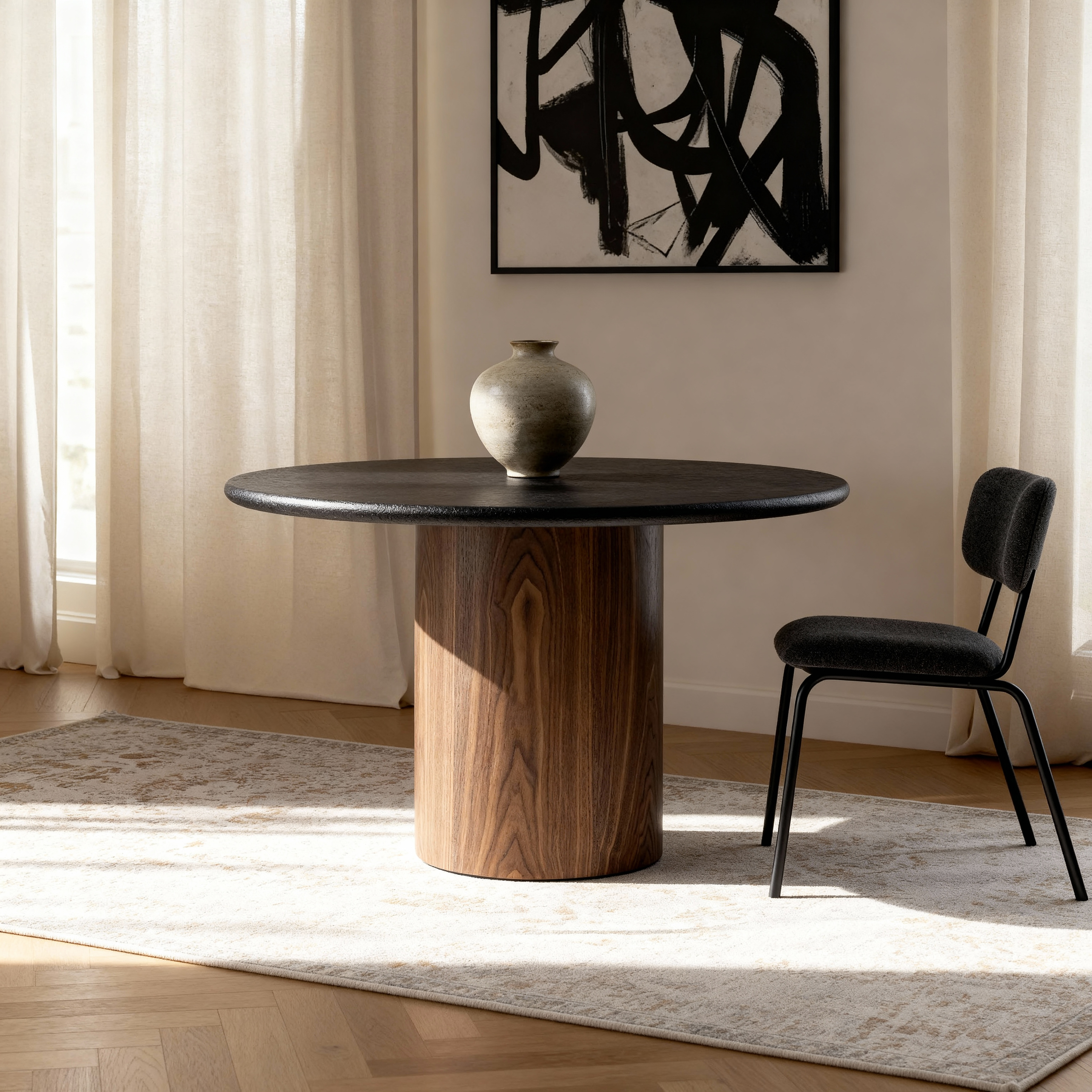 Lumo 4-Seater Dining Table - Walnut Veneer