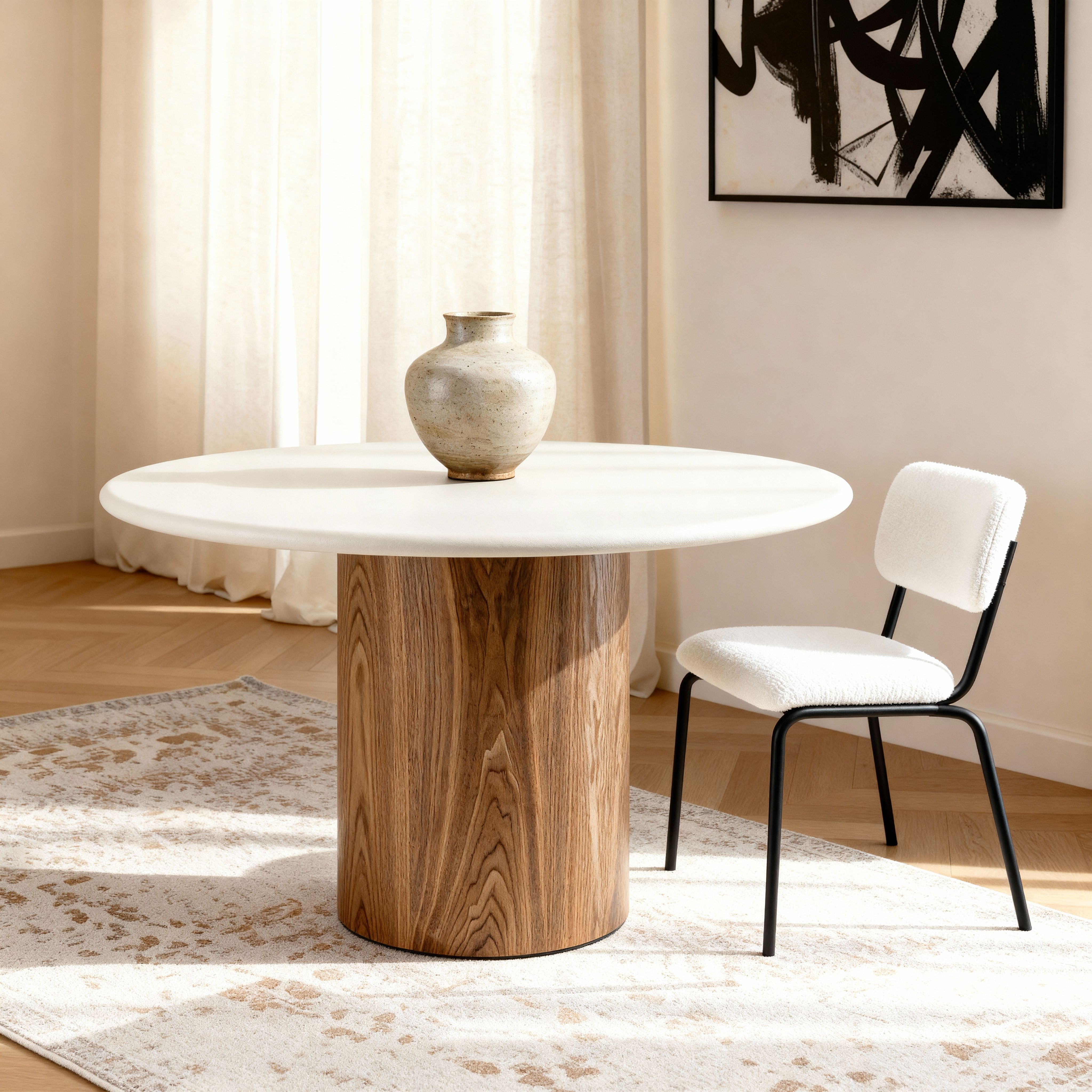 Lumo 4-Seater Dining Table - Oak Veneer