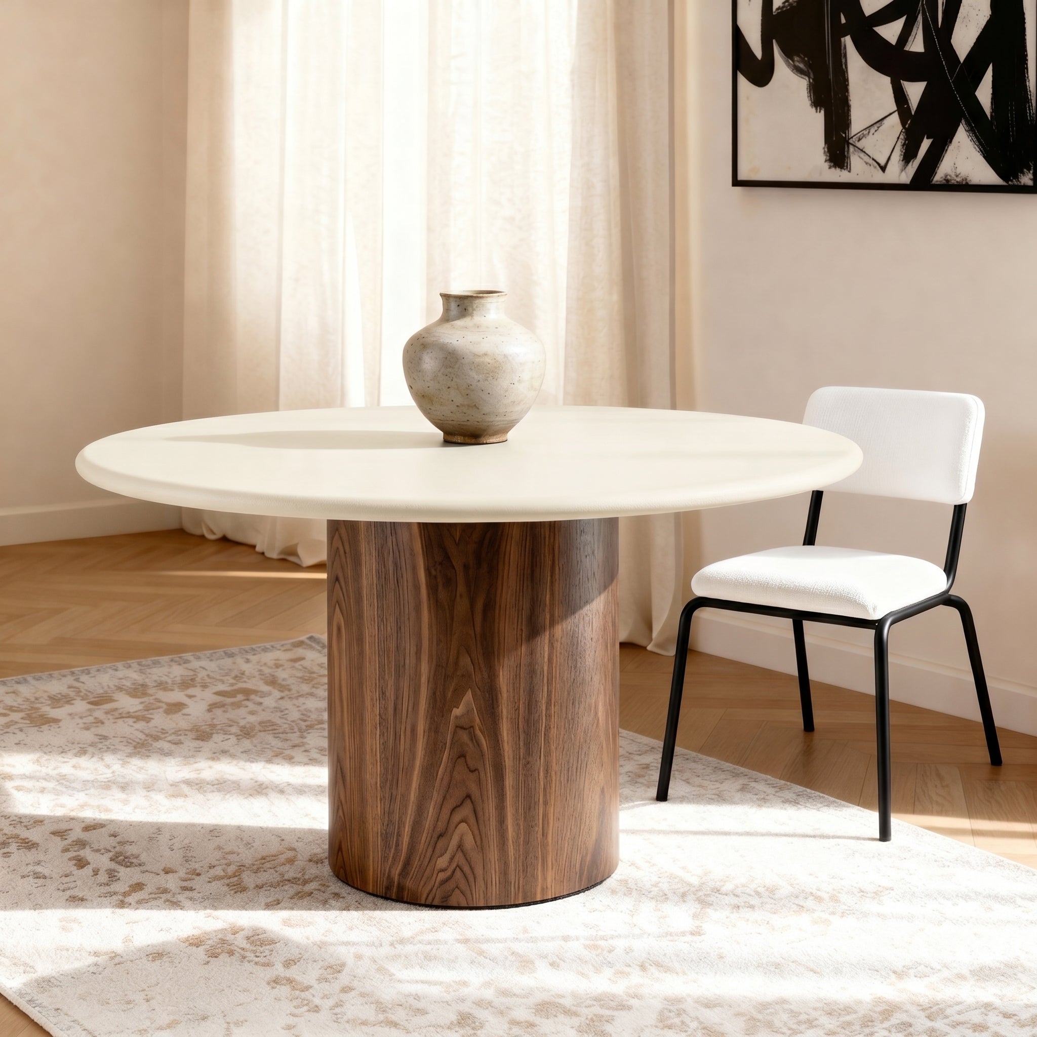 Lumo 4-Seater Dining Table - Walnut Veneer
